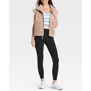 Chaleco acolchado para mujer FOXA, con cuello alto de forro polar, sin mangas, con cremallera, cálido, con bolsillos - Product Image 3