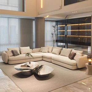 Sofá de salón minimalista italiano <span class=keywords><strong>Poliform</strong></span> de Saint-Germain, sofá de panel plano grande de esquina curva - Product Image 5