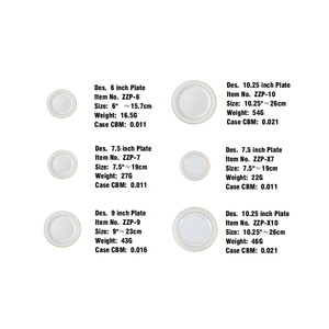 Platos <span class=keywords><strong>de</strong></span> plástico Premium Xueli con bordes dorados y plateados, vajilla duradera elegante para uso doméstico y hospitalario - Product Image 6