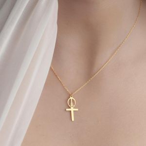 สร้อยคอสัญลักษณ์ออดินครา อิมานี สไตล์มินิมอล ชุบทอง 18k ทำจากสแตนเลสสตีล 316L จี้แฟชั่นสัญลักษณ์แห่งศรัทธาควันซา สำหรับผู้หญิง - Product Image 5