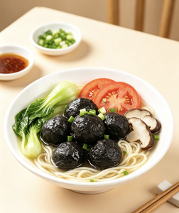 Boulettes de seiche congelées à l'encre de seiche naturelle, boulettes de fruits de mer noires pour Hot Pot Tom Yum, Halal, vente en gros, Asie du Sud-Est - Product Image 5
