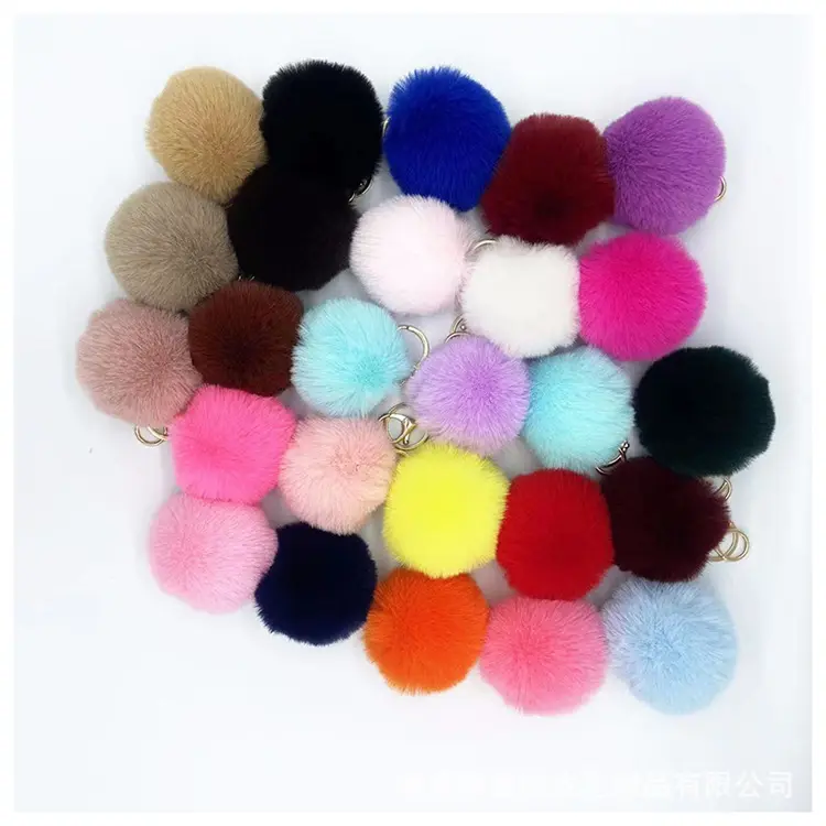 Vendita calda 8CM Charm autodifesa portachiavi accessori Puff Ball portachiavi pompon portachiavi nuova moda