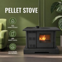Estufa de Pellets Fangran 150ZD de 12kW con Pantalla Táctil WiFi, Independiente, Moderna, Ultrasilenciosa, con Control Remoto, Calefacción Interior