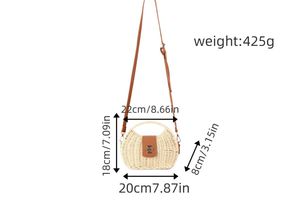 Bolsos de Mano y Bandolera de Estilo Vacacional, con Marco de Hierro en Forma de Concha/Media Luna, Tejidos con Cuerda de Papel - Product Image 6