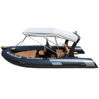 <strong>Best</strong> <strong>Selling</strong> 16ft RIB <strong>Boat</strong> Fiberglass High Speed Semi Rigid Inflatable 480cm Hypalon RIB <strong>Boat</strong> with Bimini <strong>T</strong> <strong>Top</strong>