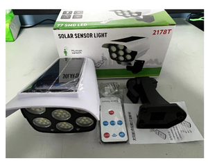 Lampe <span class=keywords><strong>solaire</strong></span> 77 LED <span class=keywords><strong>avec</strong></span> <span class=keywords><strong>détecteur</strong></span> de mouvement 10Watt IP66 étanche projecteur de jardin extérieur alimenté par batterie - Product Image 4