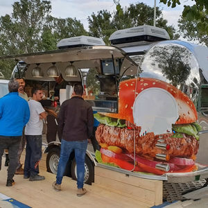 Chariot de nourriture gourmet multifonctionnel vintage viral, bar mobile, véhicule pour commerce de détail - Product Image 2