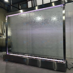 Große Bodenstehende Wasserfallwand aus Edelstahl #304 und Glas für die Heimdekoration im Innen- und Außenbereich - Product Image 3