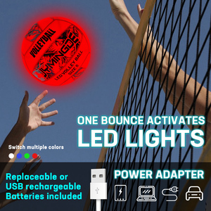 JYMINGDE Ballon <span class=keywords><strong>de</strong></span> <span class=keywords><strong>volley</strong></span>-<span class=keywords><strong>ball</strong></span> à mailles souples LED rechargeable Taille 5 Lumineux dans le noir Ballon <span class=keywords><strong>de</strong></span> <span class=keywords><strong>volley</strong></span>-<span class=keywords><strong>ball</strong></span> - Product Image 3