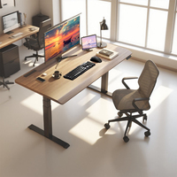 Meubles de bureau personnalisés, table relevable réglable, bureau debout, double moteur, cadre de bureau électrique ergonomique réglable en hauteur