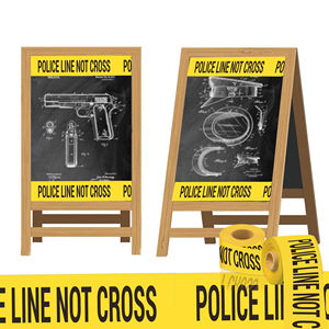 JT076, pegatina temática <span class=keywords><strong>de</strong></span> juego <span class=keywords><strong>de</strong></span> policía, diseño <span class=keywords><strong>de</strong></span> advertencia amarillo, Pegatina autoadhesiva, pegatinas decorativas <span class=keywords><strong>de</strong></span> <span class=keywords><strong>pizarra</strong></span> para suministros <span class=keywords><strong>de</strong></span> fiesta - Product Image 6