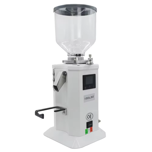 Commercial High Efficiency White Electric Coffee Grinder with LCD Screen