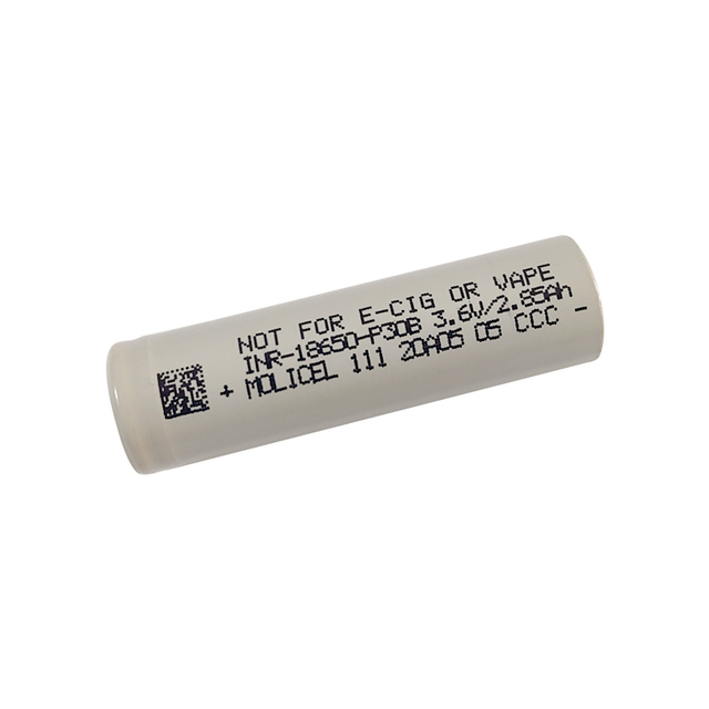 Molicel 3000mAh P30B 18650 30A 3.7V Li-ion Battery with 1000 Cycles for Power Tools and Flashlight