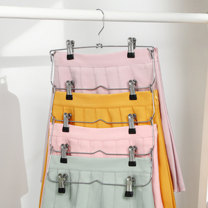 LINDON Space-Saving 5 Tier Foldable Metal <strong>Hanger</strong> with Clips <strong>Multi</strong>-Layer Closet Storage for Pants, Skirts, Jeans, Towels - Product Image 5