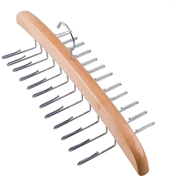 Tailai Houten Tie Rack Opknoping Organisator Boutique Voor Mannen Closet Accessoires Pak Hangers Opvouwbare Metalen Haken