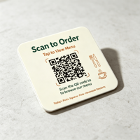 Tarjeta de menú NFC personalizada con chip N215 de 13.36 MHZ, cuadrada, para restaurante, con código QR.