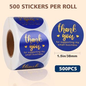Customized <b>logo</b> <b>Sticker</b> Label Gold Foil Stamping Labels for Packaging Round Thank You <b>Stickers</b> for Small Business Greeting Cards - Product Image 3