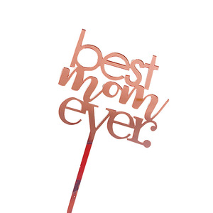 ท็อปเปอร์เค้กอะคริลิค รูปน้ำผึ้งและน้ำหวาน สีโรสโกลด์ ทอง ดำ 6 ชิ้น สำหรับตกแต่งวันเกิดคุณแม่ "Best Mom Ever" - Product Image 3