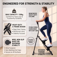 Appareil de fitness Climber Stepper pour un entraînement complet du corps avec inclinaison réglable, système de résistance par cordes et poulies