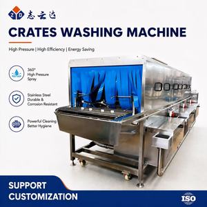 Machine de lavage automatique de caisses en acier inoxydable pour fruits et légumes avec moteur PLC, stérilisation haute efficacité, contrôlée par PLC - Product Image 5