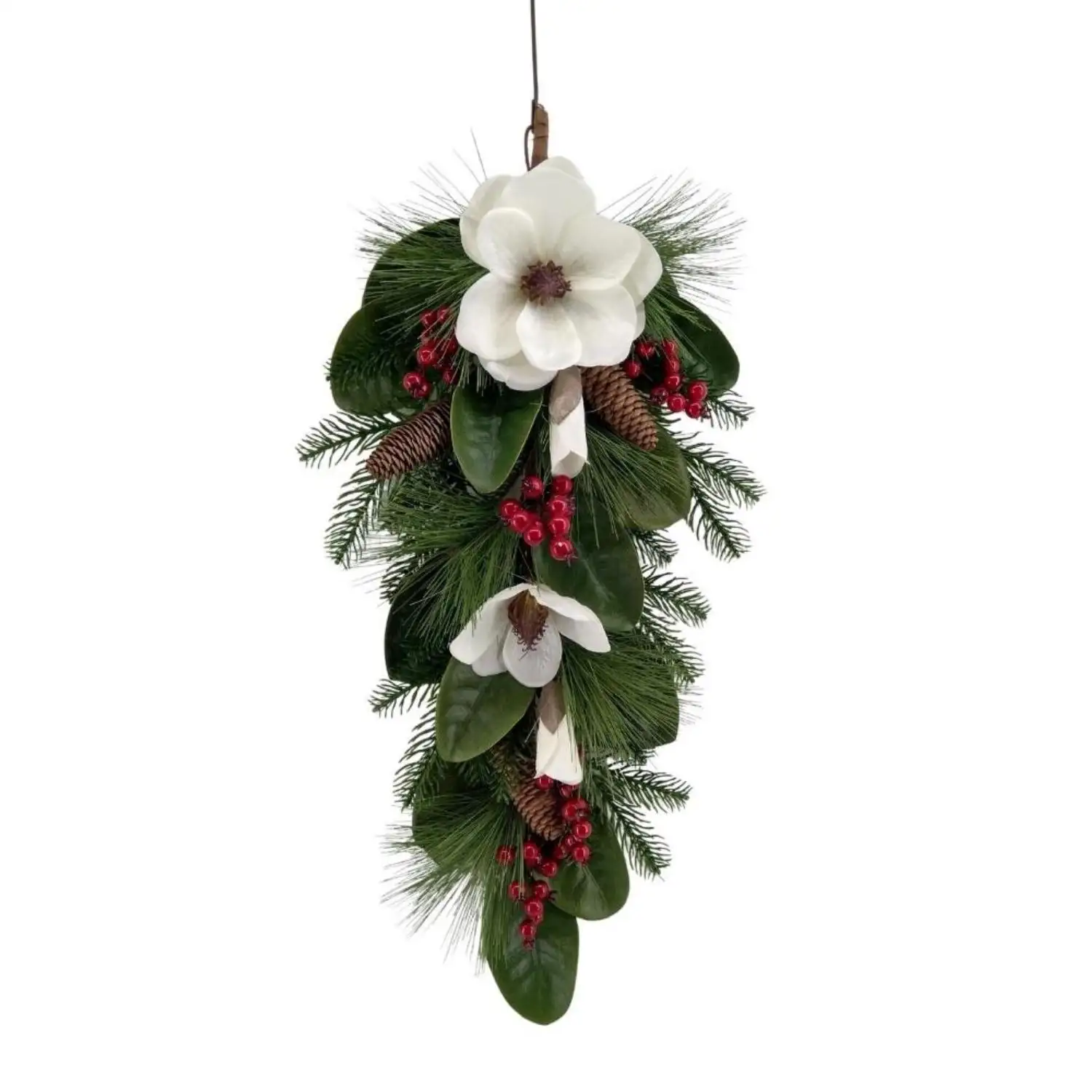Wholesale Hanging Garland Decoration Snow Pine Wreath Door Magnolia Flower Artificial Leaves Picks Branches Berry Christmas Swag