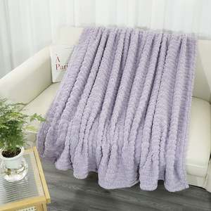 Couverture 3D élégante en molleton doux lavande Jacquard pour la décoration de la maison Couverture personnalisée douce et confortable - Product Image 2