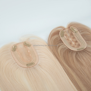 Topper de Cabello Humano Ruso de 3x5 Pulgadas para Mujer, Listo para Enviar de Fábrica, con Cutícula Completa Alineada, Base de Seda con Parte Libre y Trama - Product Image 1