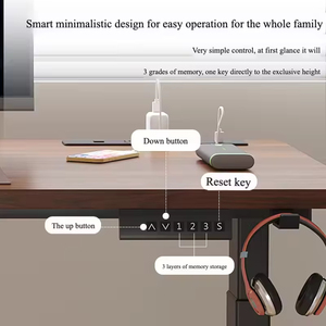 Đen Walnut dual-động cơ thông minh nâng hộ gia đình bảng mạnh mẽ lưu trữ văn phòng nghiên cứu và giải trí tất cả trong một - Product Image 4