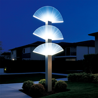 Lumière de jardin moderne en aluminium alliage, étanche IP65, LED, alimentée par courant alternatif, en forme d'éventail, pour l'extérieur, la terrasse, la rue piétonne