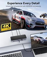 Base de Conexión ORICO 20 en 1, 10Gbps Tipo C, 4K para DP, VGA, Audio, Puertos USB-A de 5Gbps, Soporte para Múltiples Pantallas y Ethernet