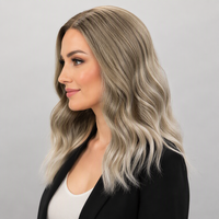 Perruque synthétique HD Lace adaptée aux femmes, pré-coupée, à ondulations naturelles, avec dentelle frontale HD, sans colle