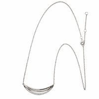 Collier pendentif croissant souriant à plusieurs niveaux pavé