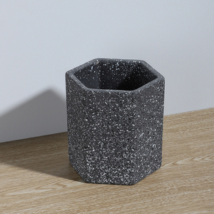 Mate negro barato de interior al aire libre de cemento flor olla moldes/casa jardín decoración de <span class=keywords><strong>terrazo</strong></span> suculentas Macetas - Product Image 4
