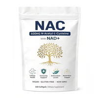 Suplemento de NAC 600mg en Cápsulas de Gel Suave, N-Acetil L-Cisteína, Salud Respiratoria, Apoyo Inmunológico, Antioxidante, Glutatión, Cápsulas de Gel Suave OEM