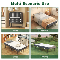 Lit d'appoint pliable avec matelas en mousse à mémoire de forme, cadre en acier durable de taille double, capacité de charge de 300 livres, lit pliant