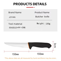 Manche en plastique bicolore 6 "en acier inoxydable écologique Ambidextre moderne multi-usage Couteau de cuisine pour steak et viande maison