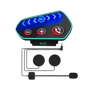 A10 Bt 5.0 Motorfiets Bt Intercom 1 Pcs Cool Led Helm Intercom Rijders Draadloze Waterdichte Interphone Hea