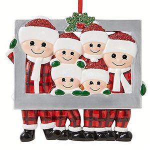 Resin Christmas <b>Family</b> Photo Frame Hanging <b>Ornament</b> Creative Cute Xmas Tree Pendant Holiday Home Decoration Figure - Product Image 2