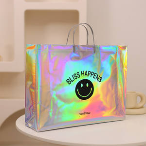 Sac fourre-tout grande capacité en film PP avec logo personnalisé, fermeture ouverte durable, sac de shopping pour femmes - Product Image 4