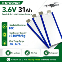 Batterie semi-solide SIC 3,6 V 31 Ah, densité 310 Wh/kg, batterie pour drone, décharge à haut débit 10C, batterie NMC Lipo pour drone UAV FPV