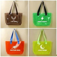 Sac fourre-tout en PVC holographique transparent avec logo personnalisé, imperméable, irisé, laser, sac de plage, sac cadeau avec poignée en sangle