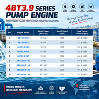 Moteur diesel 4 cylindres CUMS 4BTA3.9-P80 58 kW 78 CV 1500 tr/min pour l'irrigation agricole, l'exploitation minière et les équipements de pompage industriels