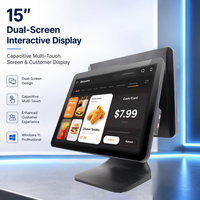 Terminal de point de vente RUINAI RN-G9 15 pouces pour la commande en restaurant, Windows/Android 4G/Wi-Fi 6 NFC, écran tactile capacitif 10 points