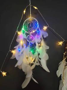 Abalorio indio para decoración del hogar, suministros de <span class=keywords><strong>atrapasueños</strong></span> hechos a mano, artesanías de plumas multicolores, <span class=keywords><strong>atrapasueños</strong></span> - Product Image 5