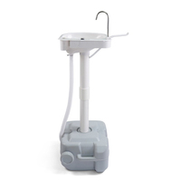 Toilette de camping portable avec lavabo, conception économe en eau, toilette extérieure et station de lavage des mains combinées