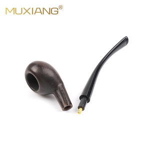 Muxiang Solid Wood Smoking Pipe Bent Type 3Mm Mortise Long Handle Men's Tobacco Pipe Reading Accessory - Product Image 5