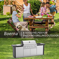 Ensemble d'îlots pour barbecue de cuisine extérieure moderne de qualité supérieure en acier inoxydable et aluminium comptoir en marbre galvanisé pour 5 personnes ou plus Walpole