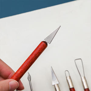 Juego <span class=keywords><strong>de</strong></span> herramientas <span class=keywords><strong>de</strong></span> <span class=keywords><strong>arcilla</strong></span> <span class=keywords><strong>de</strong></span> madera roja <span class=keywords><strong>de</strong></span> seis piezas con removedor <span class=keywords><strong>de</strong></span> huellas dactilares y herramientas <span class=keywords><strong>de</strong></span> modelado - Product Image 2