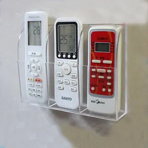 clear wall mounted acrylic tv remote control holder for hotel