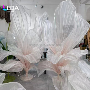 LEDA Fournitures de mariage, fleurs géantes en soie organza artificielles, couleur rose personnalisée, faites à la main, accessoires de photographie pour mariage - Product Image 1